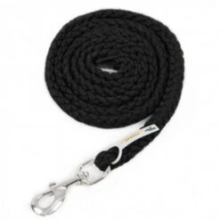 Schockemohle Catch Braided Nylon Lead Rope -Horse Trail Haven Sales Store 1320 00007 schockemohle catch lead solid black 41634.1646869956