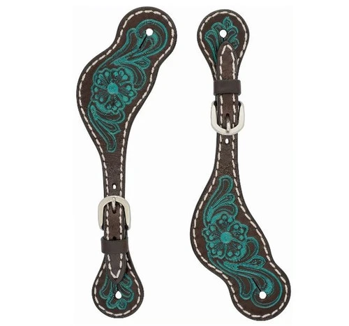 Turquoise Cross Turquoise Flower Spur Strap 1 Turquoise Cross Turquoise Flower Spur Strap