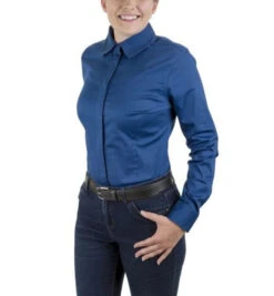 TuffRider Americana Western Show Shirt -Horse Trail Haven Sales Store americana shirt royal front1 tuffrider 23551.1631322726