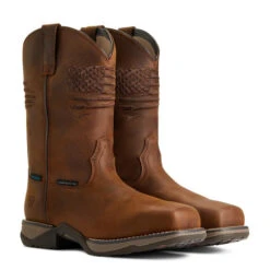 Ariat Anthem Patriot Waterproof Western Boot 15 Ariat Anthem Patriot Waterproof Western Boot -Horse Trail Haven Sales Store anthem patriot h20 distressed brown pair 10040369 ariat 25878.1663183033