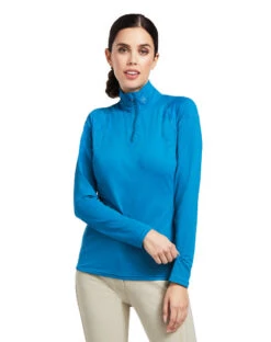 Ariat Auburn Quarter Zip Baselayer -Horse Trail Haven Sales Store auburn 1 4 zip baselayer saxony blue front 10039494 ariat 2 40524.1662078744