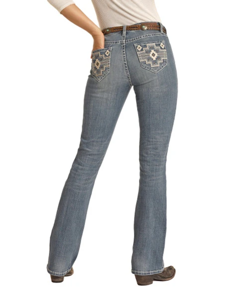 Rock & Roll Aztec Embroidered Jean 3 Rock & Roll Aztec Embroidered Jean - Image 3