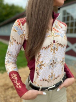 Arista Catori Quarter Zip Shirt 6 Arista Catori Quarter Zip Shirt -Horse Trail Haven Sales Store catori 1 4 zip ls multi detail 3013 MESH arista 85397.1668904996