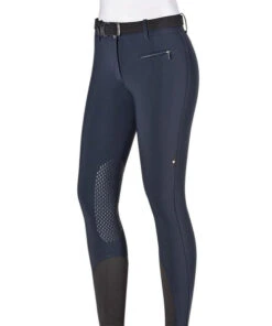 Equiline Cire High Waist Knee Grip Breeches 7 Equiline Cire High Waist Knee Grip Breeches -Horse Trail Haven Sales Store cire HW knee grip blue front crop N08951 002 equiline 22593.1635625010