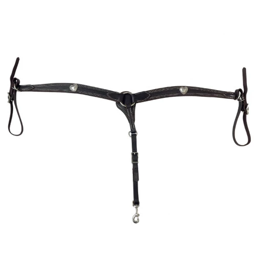 Buckaroo Leather Heart Concho Breast Collar 2 Buckaroo Leather Heart Concho Breast Collar - Image 2