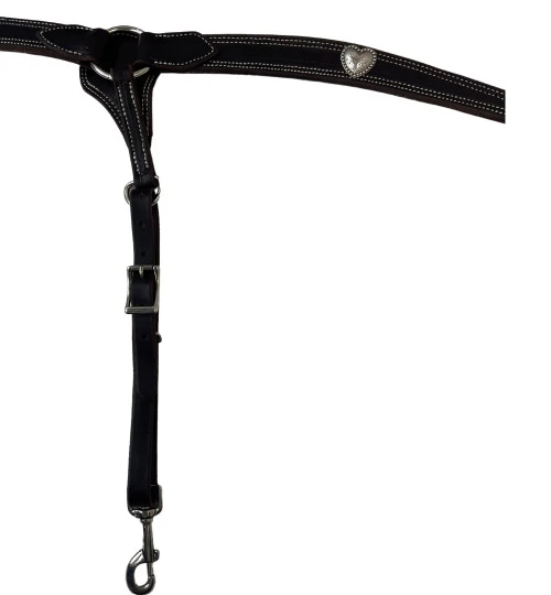 Buckaroo Leather Heart Concho Breast Collar 1 Buckaroo Leather Heart Concho Breast Collar