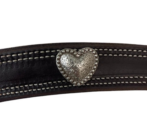 Buckaroo Leather Heart Concho Breast Collar 3 Buckaroo Leather Heart Concho Breast Collar - Image 3
