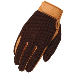 Heritage Crochet Riding Gloves -Horse Trail Haven Sales Store crochet riding glove brown HG275 heritage gloves 28912.1643407638