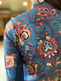 Arista Quarter Zip Shirt Prints -Horse Trail Haven Sales Store denim floral back detail arista 81570.1668899520