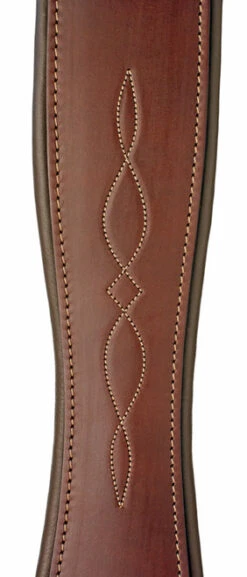 Edgewood Fancy Stitch Leather Overlay Girth With Double End Elastic -Horse Trail Haven Sales Store fancy stitch 2end elastic overlay girth havana detail edgewood 52138.1587248249