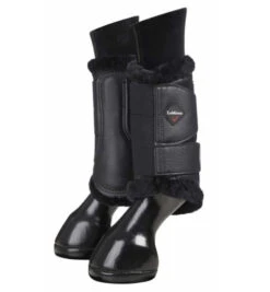 LeMieux Fleece Lined Brushing Boots -Horse Trail Haven Sales Store fleece lined brushing boots black pair 8953 lemieux 44596.1665191267