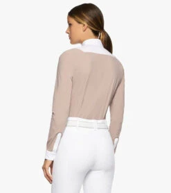 Cavalleria Toscana Bib Insert Competition Shirt Long Sleeve -Horse Trail Haven Sales Store jersey bib compet ls blush white back CAD212 JE022 1A00 cavalleria toscana 46352.1659805729