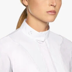 Cavalleria Toscana Bib Insert Competition Shirt Long Sleeve -Horse Trail Haven Sales Store jersey bib compet ls white detail CAD212 JE022 CT 57897.1659813697