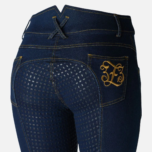 Horze Jessi-Lyn Denim Full Seat Breeches 2 Horze Jessi-Lyn Denim Full Seat Breeches - Image 2