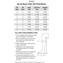 Kids Horze Rover Tall Boot -Horse Trail Haven Sales Store kids rover boot size chart horze 41157.1669683467