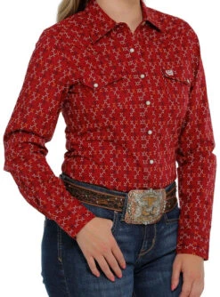 Cinch Ladies Print Snap Shirt 14 Cinch Ladies Print Snap Shirt -Horse Trail Haven Sales Store lds cinch print shirt ls red side MSW9201036 cinch 24436.1677543980