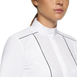 Cavalleria Toscana Outline Piping Shirt Long Sleeve 11 Cavalleria Toscana Outline Piping Shirt Long Sleeve -Horse Trail Haven Sales Store outline piping compet ls white front detail CAD208 JE022 0001 cavalleria toscana 69463.1656712747