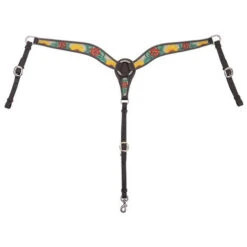 Circle Y Rising Sunflower Breast Collar 5 Circle Y Rising Sunflower Breast Collar -Horse Trail Haven Sales Store rising sunflower breast collar brown multicolor front 1002 23 SC circle y 88765.1613180126