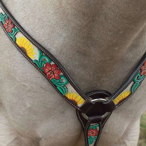 Circle Y Rising Sunflower Breast Collar 1 Circle Y Rising Sunflower Breast Collar