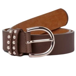 Horze Rose Gold Buckle Belt -Horse Trail Haven Sales Store rose gold buckle belt bison dark brown 33394 BDBB horze 27135.1648673531