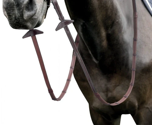 Prestige Fancy Stitch Rubber Reins With Stops 3/4" 1 Prestige Fancy Stitch Rubber Reins With Stops 3/4"