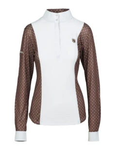 Romfh Schuyler Show Shirt Long Sleeve -Horse Trail Haven Sales Store schuyler show shirt LS white toffee dot collar closed 470694 romfh 90829.1653608373