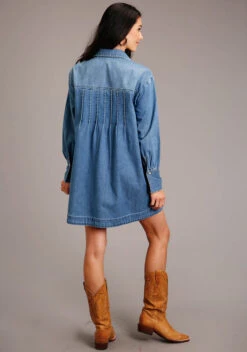 Stetson Denim Shirt Style Dress -Horse Trail Haven Sales Store shirt style dress denim back 1105705942031 stetson 76591.1678216297