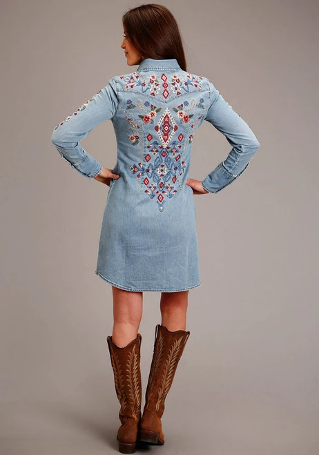 Stetson Southwest Embroidered Denim Dress 2 Stetson Southwest Embroidered Denim Dress - Image 2