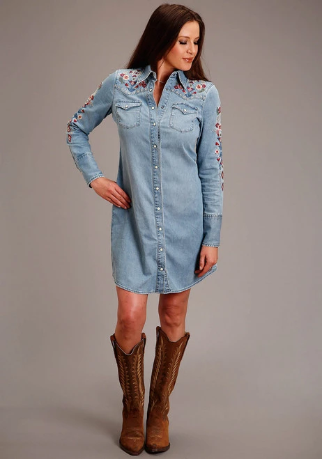 Stetson Southwest Embroidered Denim Dress 3 Stetson Southwest Embroidered Denim Dress - Image 3