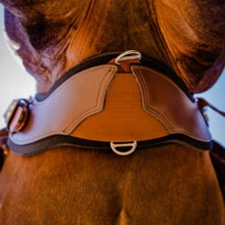StretchTec Shoulder Relief Cinch -Horse Trail Haven Sales Store stretchtec shoulder relief cinch brown on horse ST SRC 28 BRN BLN total saddle fit 28912.1634504248
