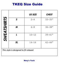 TKEQ U Of EQ Sweatshirt -Horse Trail Haven Sales Store sweatshirts size guide tkeq 55589.1644174230