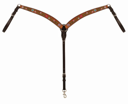 Turquoise Cross Floral Vine Contoured Breast Collar 2 Turquoise Cross Floral Vine Contoured Breast Collar - Image 2