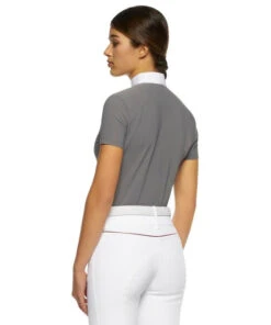 Cavalleria Toscana CT Team Red Stripe Polo -Horse Trail Haven Sales Store team compet polo ss grey back POD274 JE022 8980 CT 45007.1640128178