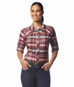 Horse Trail Haven Sales Store -Horse Trail Haven Sales Store triple chill sn shirt sangria front rider 40466 kerrits 46304.1676512127