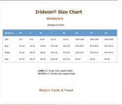 Irideon Radiant Utility Tight -Horse Trail Haven Sales Store womens size chart irideon 35752.1656452744