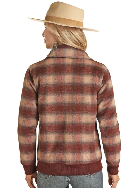 Powder River Wool Plaid Bomber Coat 2 Powder River Wool Plaid Bomber Coat - Image 2