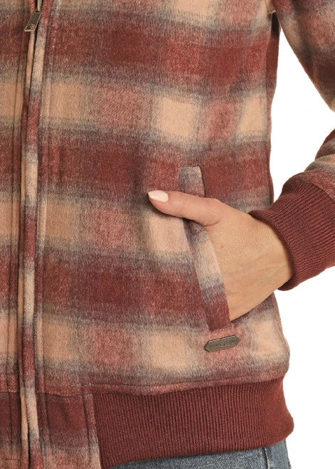 Powder River Wool Plaid Bomber Coat 3 Powder River Wool Plaid Bomber Coat - Image 3